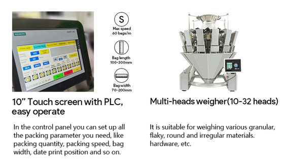 Potato Chip Packaging Machine for Nitrogen-Filled, Vacuum-Effective, Multifunctional Pre-made Bags for Puffed Food