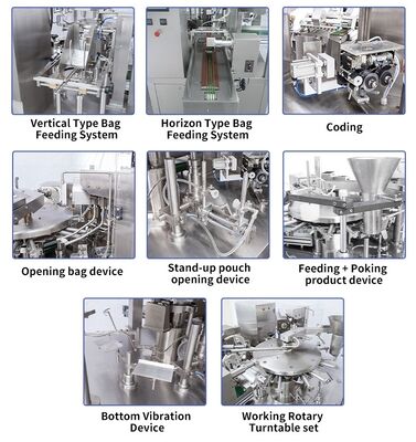 High-Accuracy Automatic Freeze-Dried Fruit Machine Labeling, Sealing, Filling Functions, Vacuum-Sealed Plastic Bags/Pouches